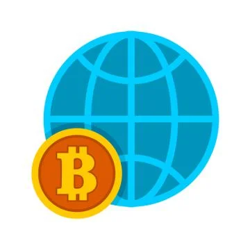 Bitcoin Worldwide Global Trend Vector Illustration Graphic Stock Illustration