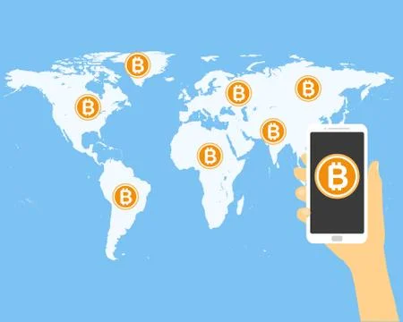 Bitcoin worldwide Stock Illustration