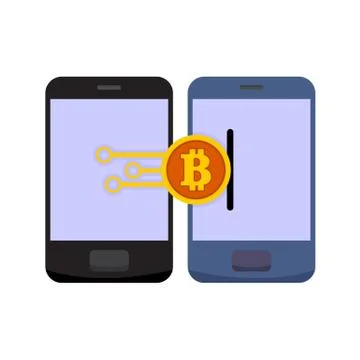 Bitcoind Mobile Electronic Transfer Vector Illustration Graphic Stock Illustration