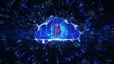 Bitcoin.Digital currency.Cloud computing.Big data.Bitcoin network 1 Video stock 138487286
