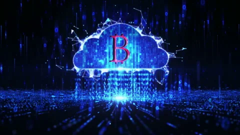 Bitcoin.Digital currency.Cloud computing.Big data.Bitcoin network 2 Stock Footage 138517313