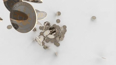 Bitcoinflow with alfa channel Stock Footage 213999118