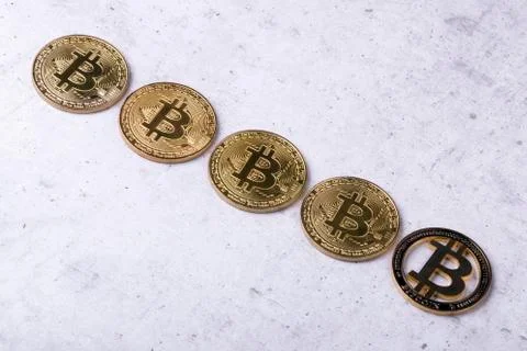 Bitcoins background Stock Photos