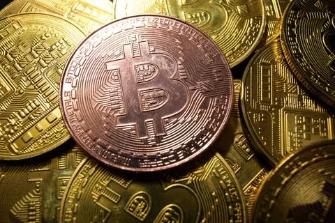 Bitcoins concept view 스톡 사진