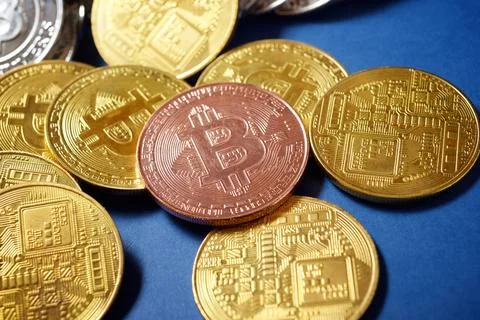 Bitcoins concept view Stock Photos