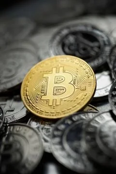 Bitcoins concept view Stock Photos
