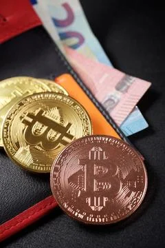 Bitcoins concept view Stock Photos