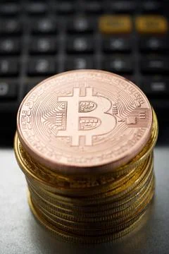 Bitcoins concept view Fotos de archivo