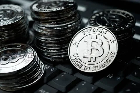 Bitcoins concept view Stock Photos