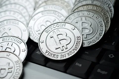 Bitcoins concept view Stock Photos