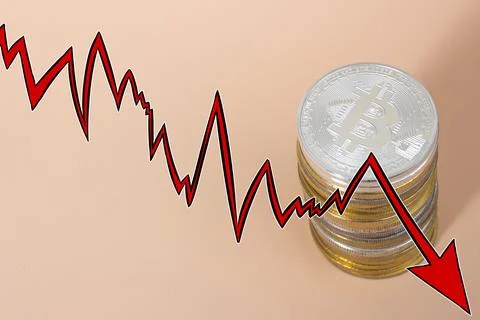 Bitcoin's crash Stock Photos