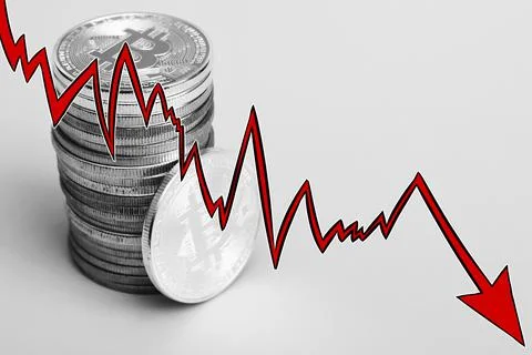 Bitcoin's crash Foto stock