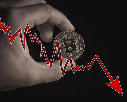 Bitcoin's crash Stock Photos