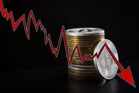 Bitcoin's crash Stock Photos