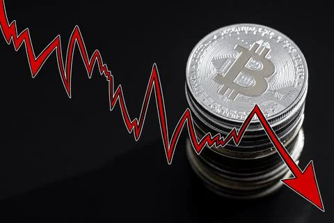 Bitcoin's crash Stock Photos