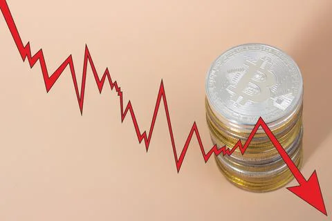 Bitcoin's crash Stock Photos