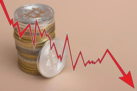 Bitcoin's crash Stock Photos