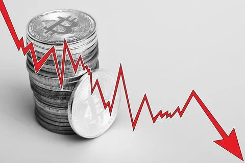 Bitcoin's crash Stock Photos