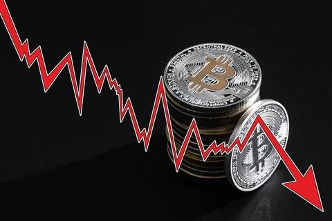 Bitcoin's crash Stock Photos