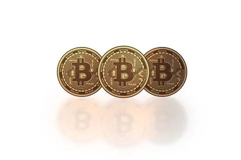 Bitcoins in cryptocurrency blockchain concept - 3d rendering イラスト素材