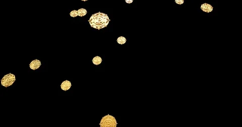 Bitcoins falling 3d animation in 4k Stock Footage 101038403
