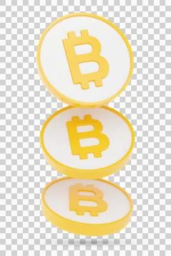 Bitcoins floating in the air isolated on a white background. 3D illustration. Stock Illustration