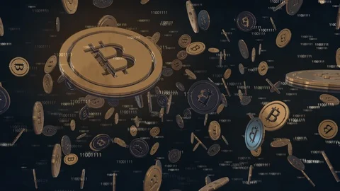 Bitcoins Stock Footage 90307740