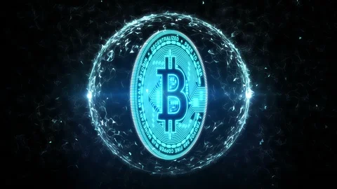 Bitcoins with networking. Stock Footage 100618432