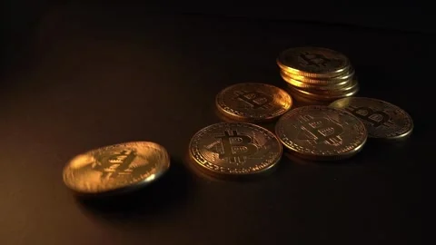 Bitcoins rolling Stock Footage 276774788