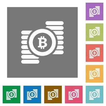Bitcoins square flat icons 스톡 일러스트