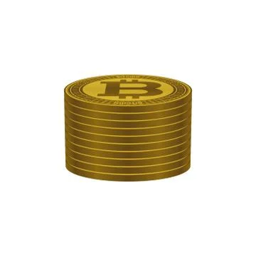 Bitcoins stack, currency symbols Stock Illustration