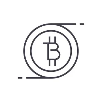 Bitcoins technology linear icon, sign, symbol, vector on isolated background Illustrazione stock