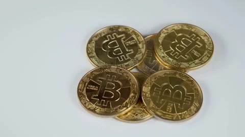 Bitcoins turn turntable Stock Footage 241525505