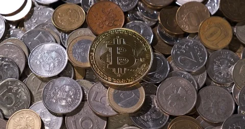 Bitcoins will replace all money, banks collapse, financial system destroyed Stock Footage 120399966