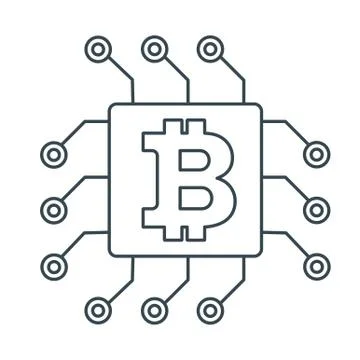 Bitcon chipo icon outline Illustrazione stock