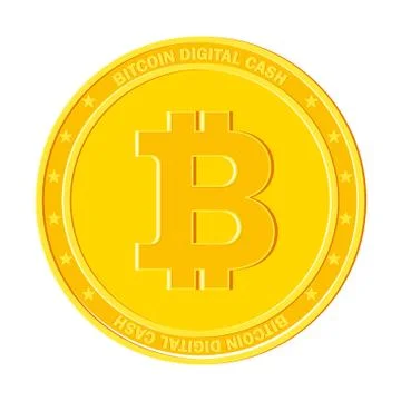 Bitcon golden coin Illustrazione stock