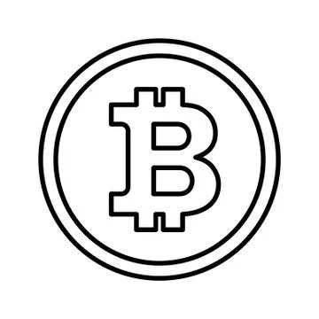 Bitcon icon outline Stock Illustration