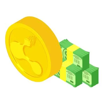 Bitconnect cryptocurrency icon, isometric style Stock Illustration