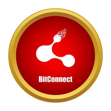 Bitconnect cryptocurrency logo icon on red background Stock Illustration
