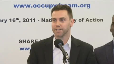 Bite 1 of 5 Occupy Wall Street founder and organizer David DeGraw Stock Footage 10559296