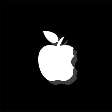 Bite apple icon flat Illustrazione stock
