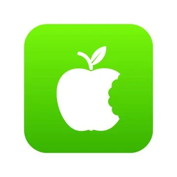 Bite apple icon green vector Illustrazione stock