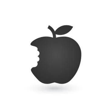 Bite apple icon. Simple illustration of bite apple vector icon for web. vecto Stock Illustration