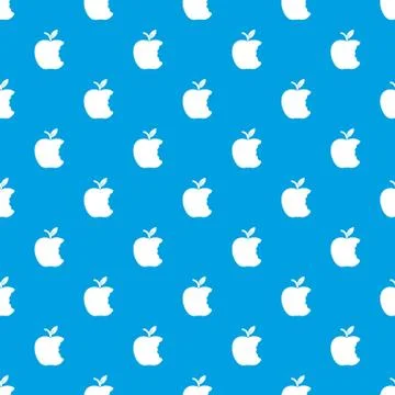 Bite apple pattern vector seamless blue Stockillustratie