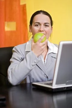 A bite in apple Stock Photos
