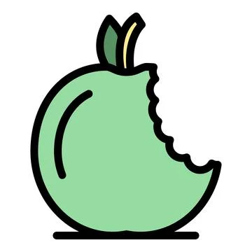 Bite apple waste icon color outline vector 스톡 일러스트