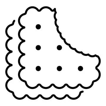 Bite biscuit icon, outline style 스톡 일러스트
