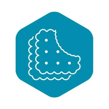 Bite biscuit icon, outline style Stock Illustration