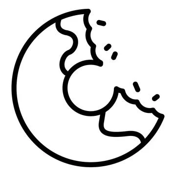 Bite biscuit icon, outline style Illustrazione stock