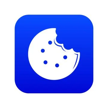 Bite biscuits icon blue vector Stock Illustration